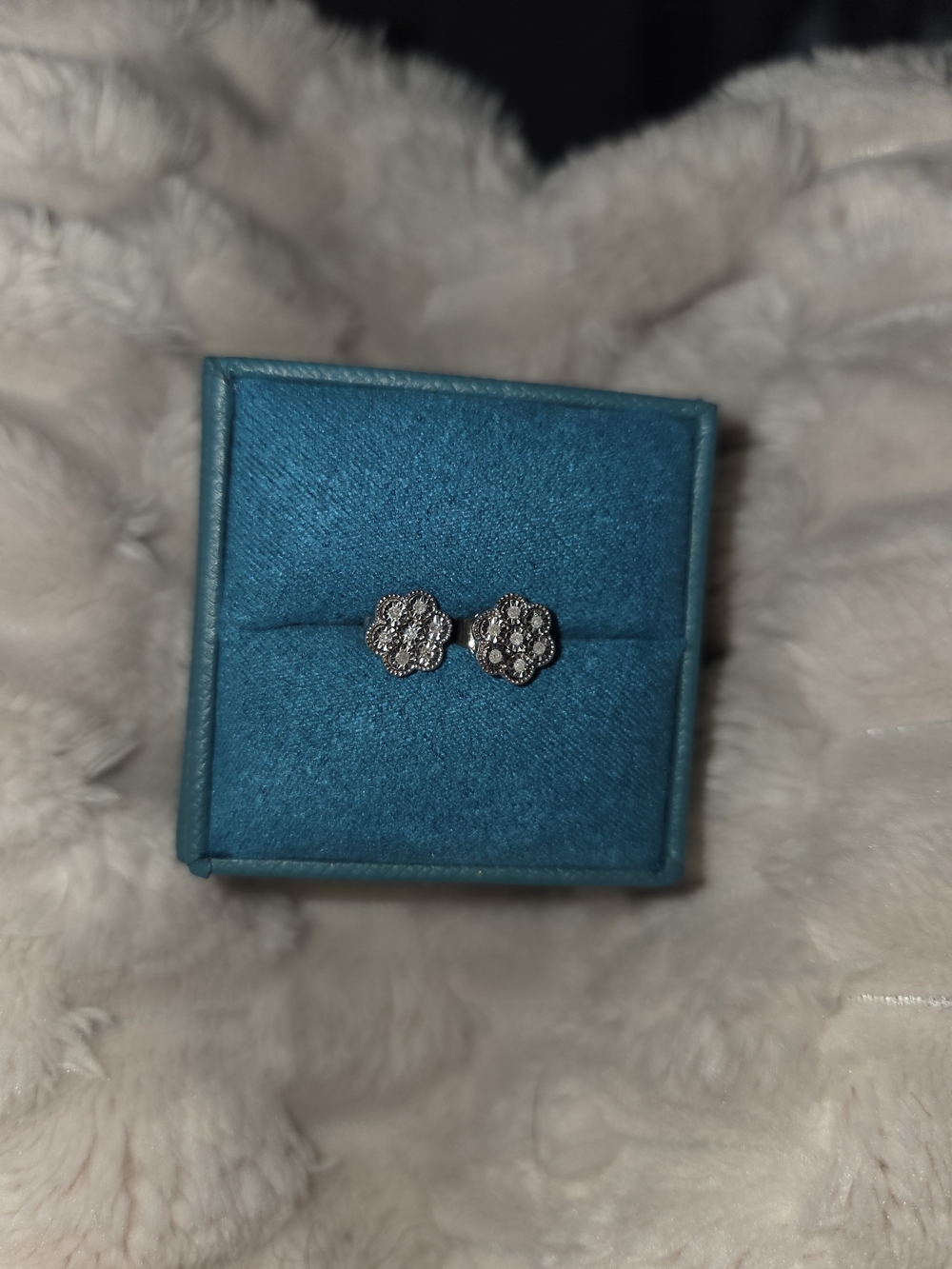 Sterling Silver Floral Cluster Stud Earrings - Silver